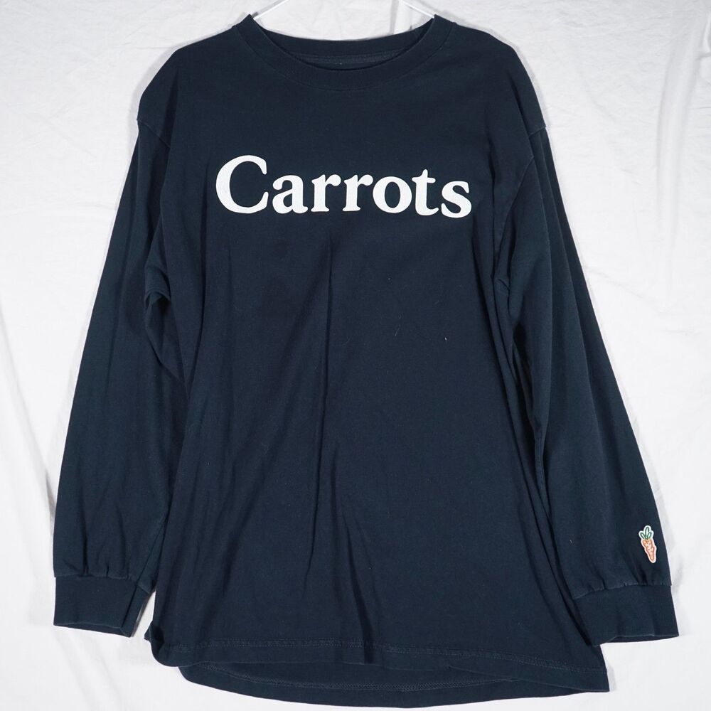 Anwar Carrots Long Sleeve T-Shirt Navy Blue Wordmark Men's Large